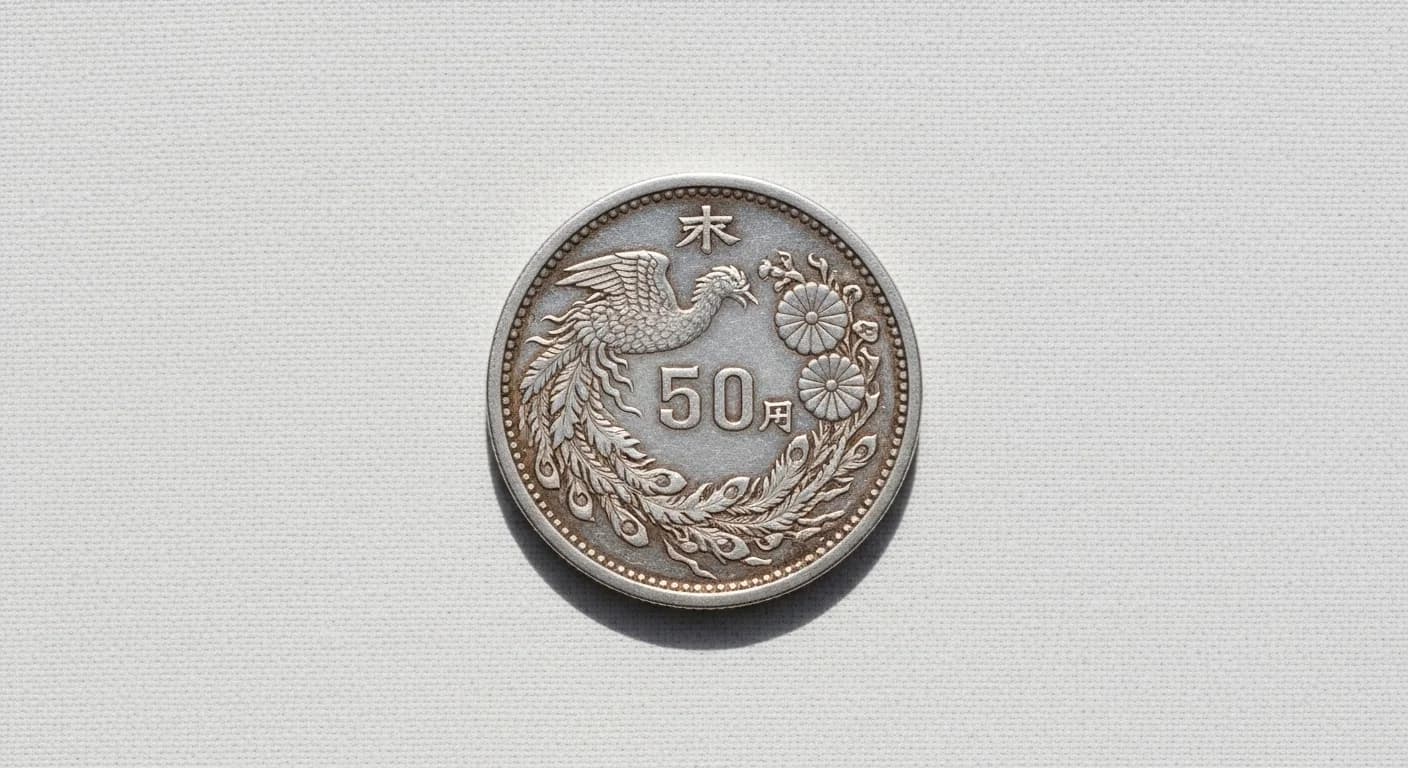 Taisho Tairei (Imperial Enthronement) Commemorative 50 Sen Silver Coin (1915)