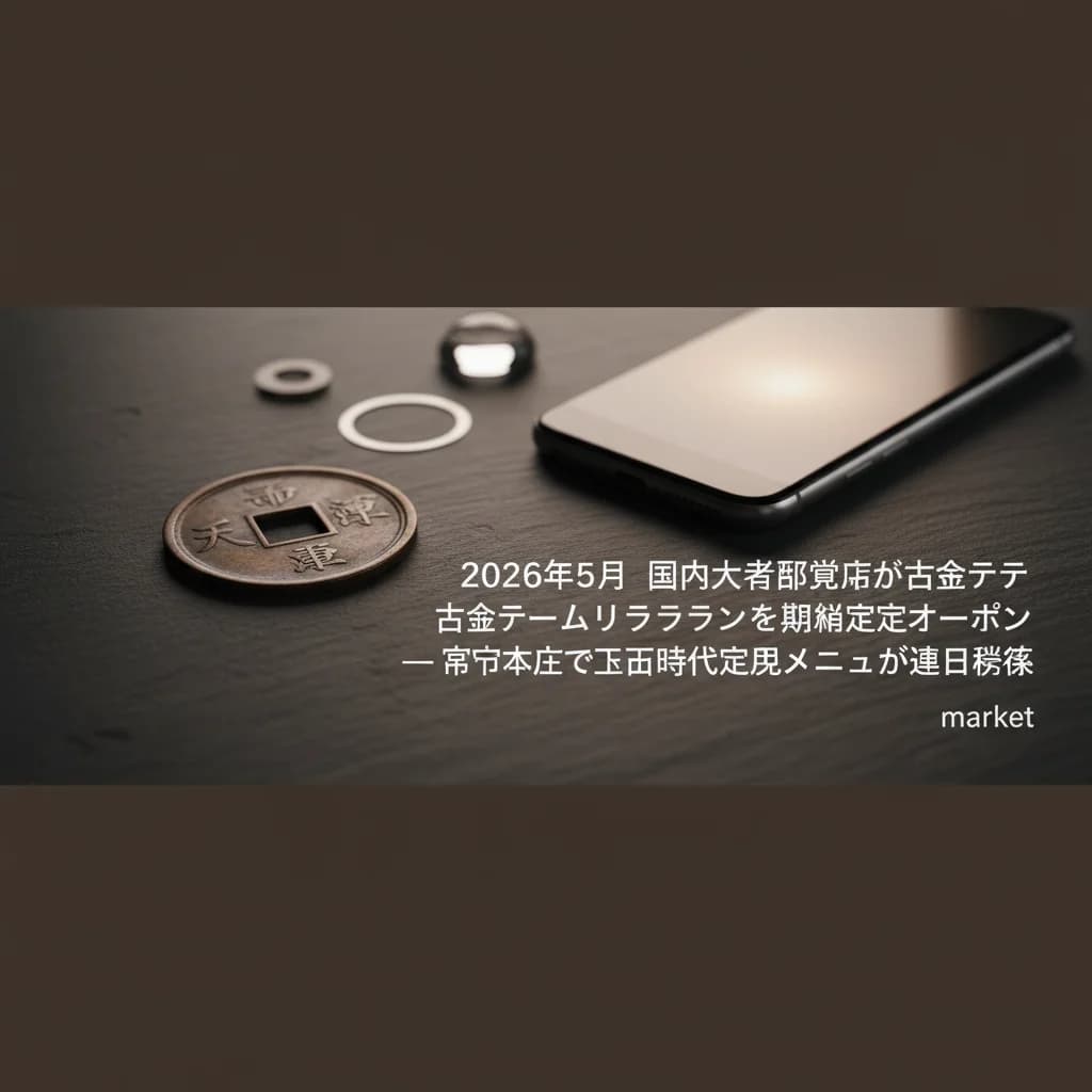 2026年5月 国内大手百貨店が古銭テーマレストランを期間限定オープン — 京都本店で江戸時代再現メニューが連日満席 のヘッダ画像
