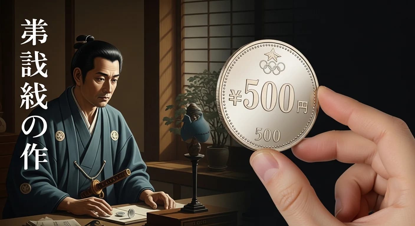 現代のコレクターがソウル五輪記念500円硬貨を鑑賞している様子