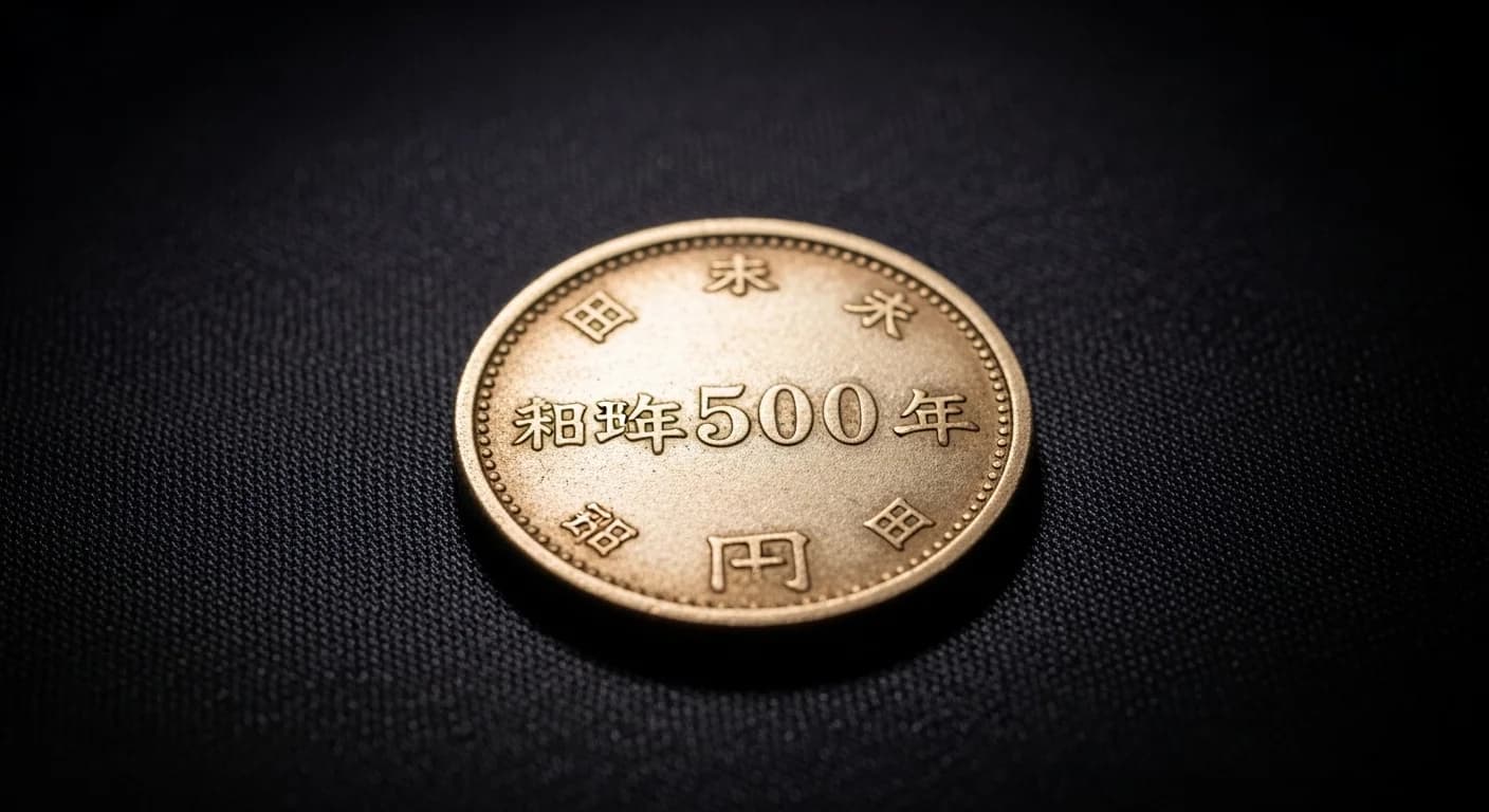 天皇在位60周年500円の本体（記念貨幣）