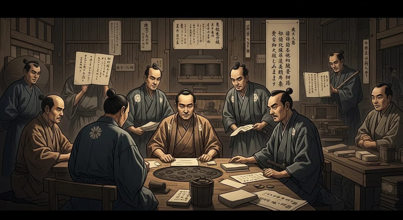 富本銭にまつわる歴史的場面(第1章)