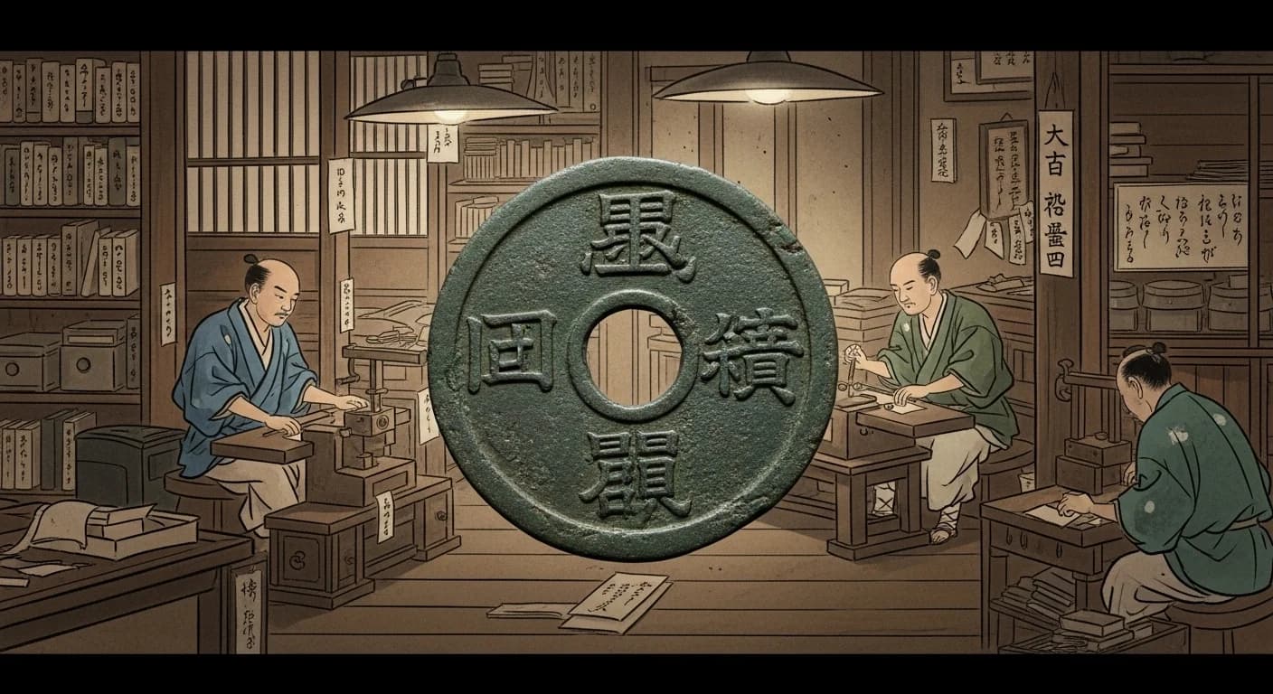 富本銭にまつわる歴史的場面(第2章)
