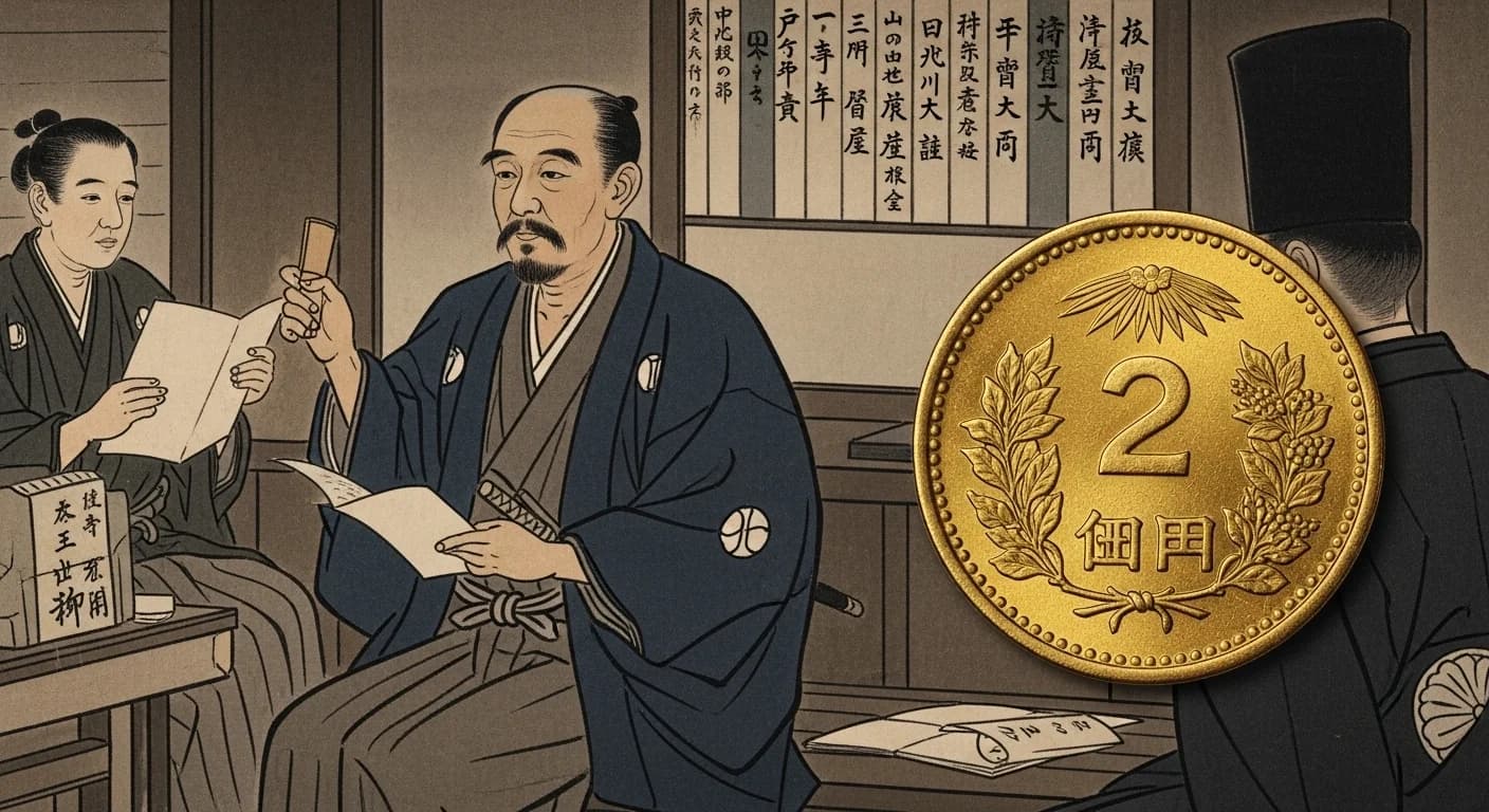 明治2円金貨にまつわる歴史的場面(第1章)